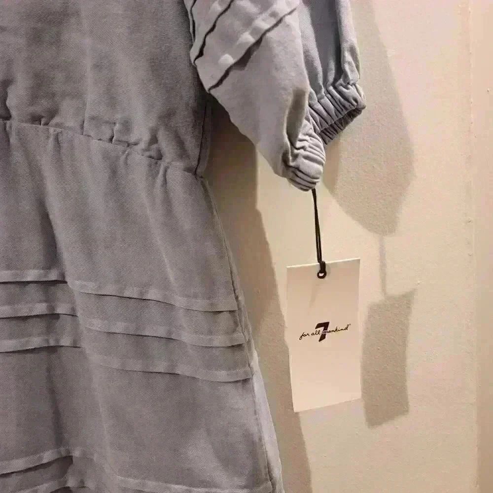 7 For All Mankind Denim Tie Back Babydoll Dress Size Small - Picture 5 of 9